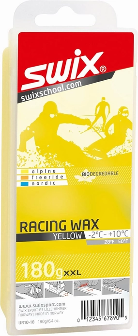 Swix Bio Degradable Ski/Snowboard Warmer Conditions Wax (180g Bar), Yellow, 7"x3"x2"
