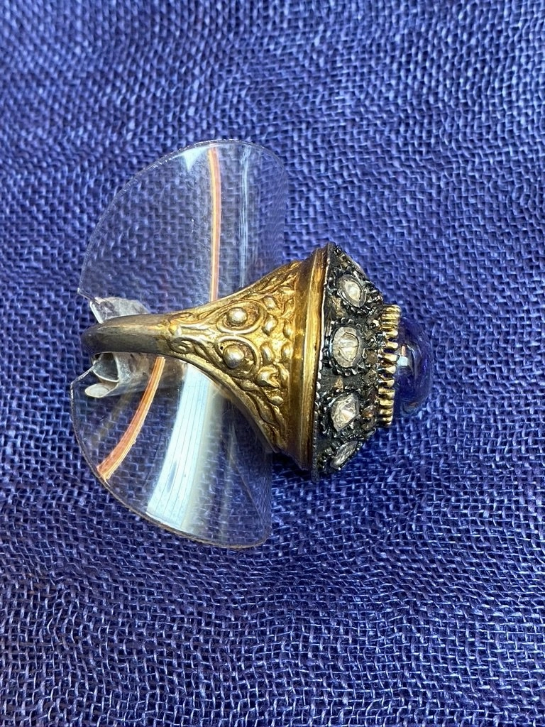 TANZANITE DIAMOND DOME RING