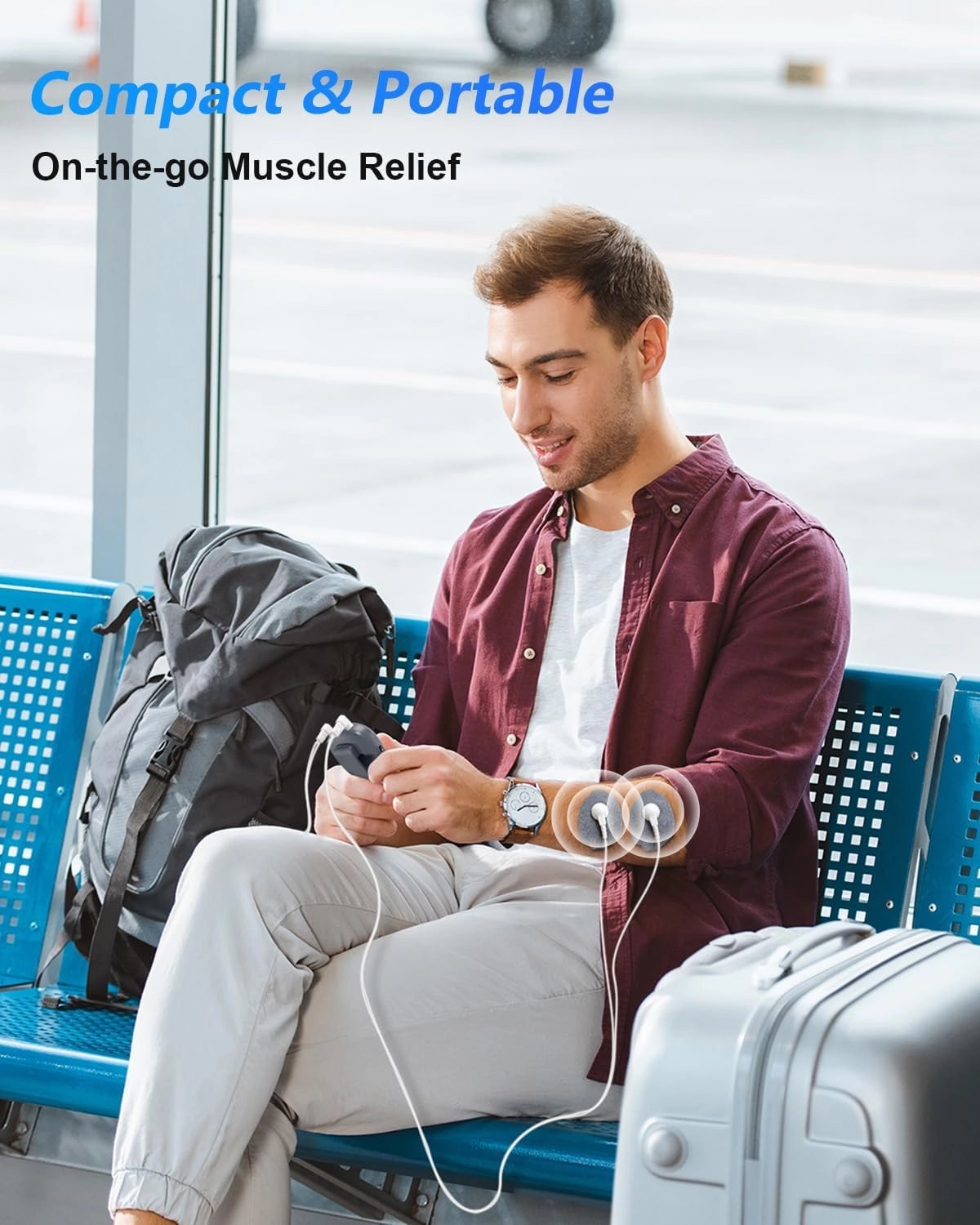 TENS Unit Muscle Stimulator for Pain Relief Therapy–Dual Channel 24 Modes TENS Machine&EMS Muscle Stimulator,Upgraded Large Screen Portable Muscle Stimulator for Back,Shoulder,& Neck Pain with 10 Pads