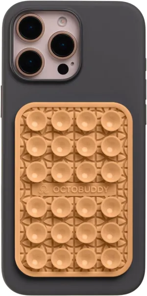 Textures Slam Dunk - Silicone Suction Phone Case Adhesive Mount - Hands-Free Grip with 24 Suction Cups for Videos & Selfies - 2.6" x 3.9", Caramel Cream
