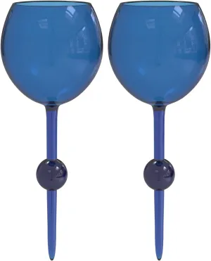 The Beach Glass- Original Floating Acrylic Wine Glass- for Pool, Beach, Camping, Picnic and Outdoor - Indigo Skies Pack of 2