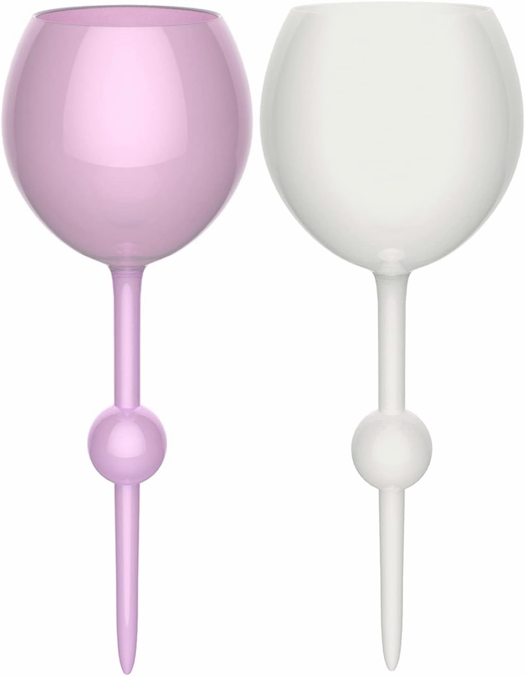 The Beach Glass- Original Floating Acrylic Wine Glass- for Pool, Beach, Camping, Picnic and Outdoor - 1 Purple Haze 1 White Sands