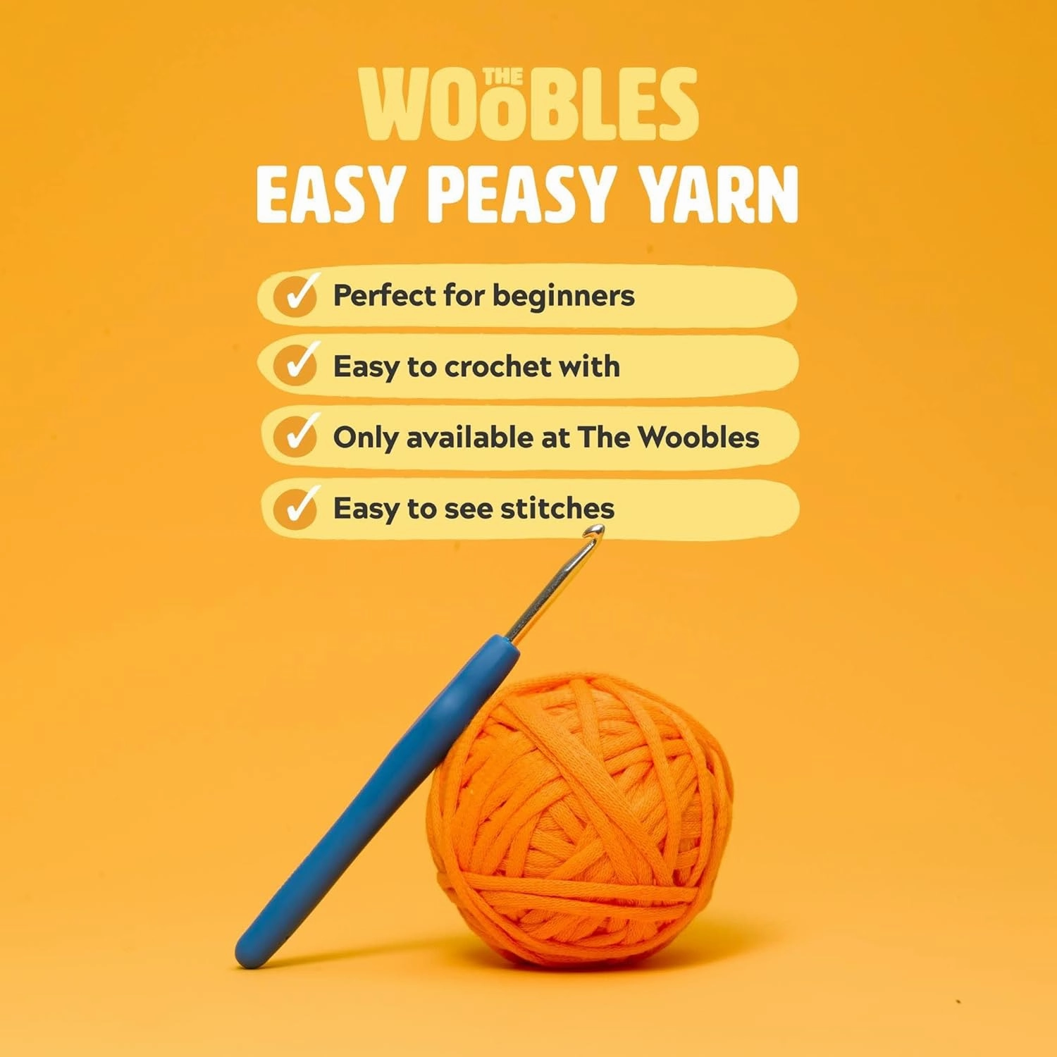 The Woobles Beginners Crochet Kit with Easy Peasy Yarn as seen on Shark Tank - with Step-by-Step Video Tutorials - Fred The Dinosaur