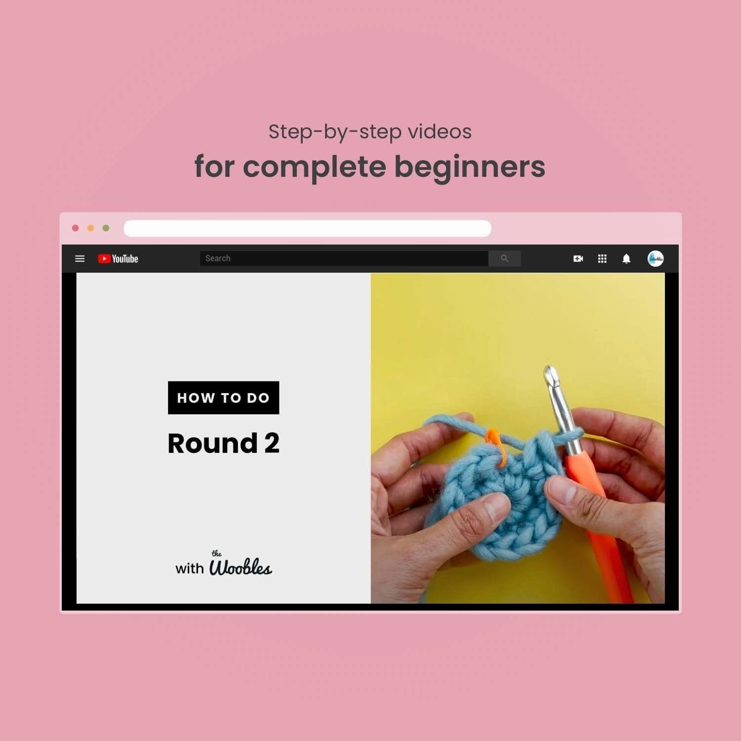 The Woobles Beginners Crochet Kit with Easy Peasy Yarn as seen on Shark Tank - with Step-by-Step Video Tutorials - Fred The Dinosaur