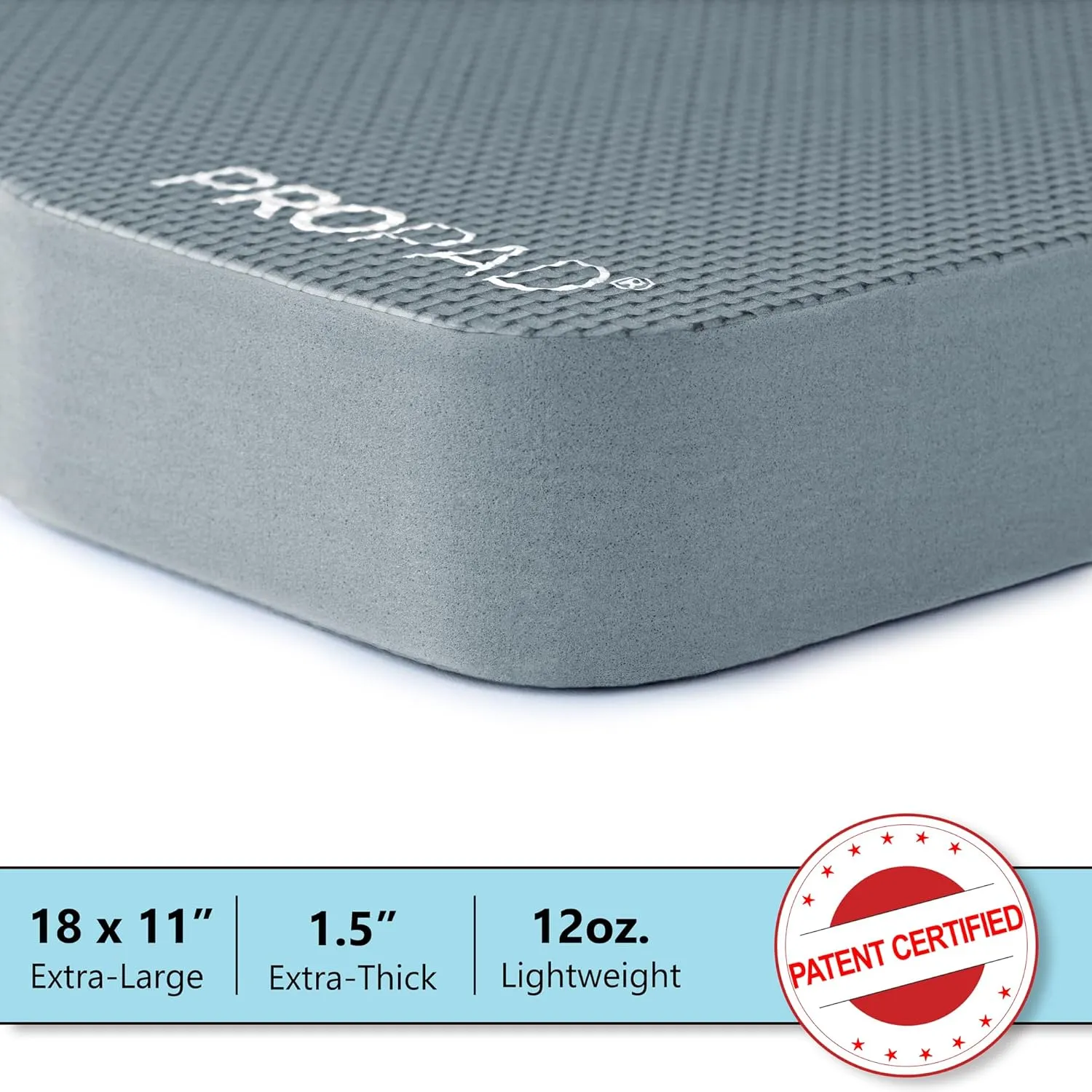 Thick Kneeling Pad, Garden Kneeler for Gardening, Bath Kneeler for Baby Bath, Kneeling Mat for Exercise & Yoga, Knee Pad for Work, Floor Foam Pad, Extra Large (XL) 18 x 11 x 1.5 Inches, Gray