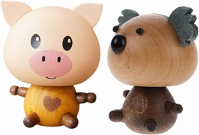 TIDTALEO 2pcs Cute Animal Car Dashboard Bobblehead Aromatherapy Spring Toy Ornament for Interior Decoration Fit Engaging Design Freshener Function for All Car Models