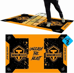 Titan Bags Professional Cornhole Launch Pitch Pads - Set of 2 Portable Professional Tossing Mats for Cornhole Games, Indoor Tournaments & Sports - (5' x 8') (Cornhole Boards Not Included)