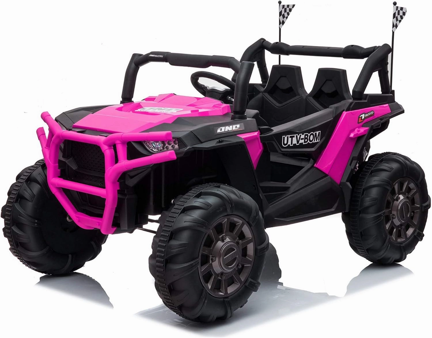 TOBBI 12V Electric Kids Ride-On Car SUV with MP3, 3 Speeds, LED Lights, 2.4G Remote Control, 4 Big Shock-Absorbing Tires, Gift,Rose Red