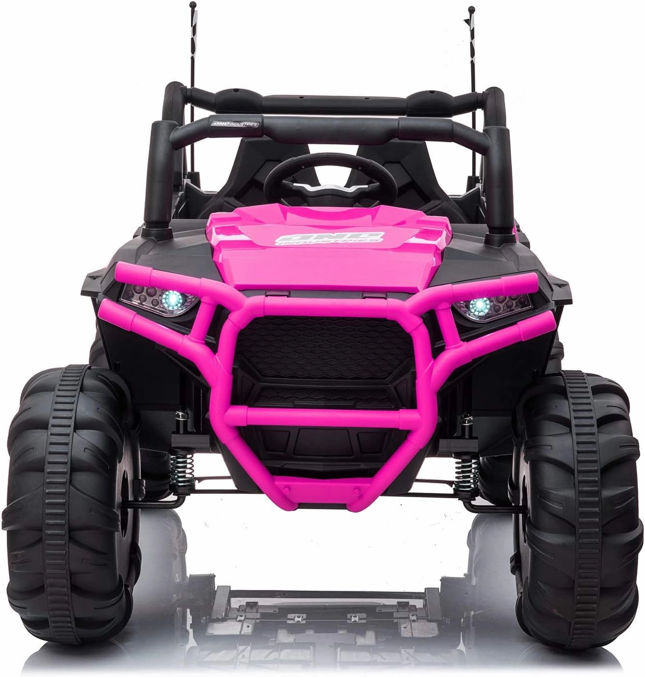 TOBBI 12V Electric Kids Ride-On Car SUV with MP3, 3 Speeds, LED Lights, 2.4G Remote Control, 4 Big Shock-Absorbing Tires, Gift,Rose Red