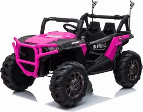 TOBBI 12V Electric Kids Ride-On Car SUV with MP3, 3 Speeds, LED Lights, 2.4G Remote Control, 4 Big Shock-Absorbing Tires, Gift,Rose Red