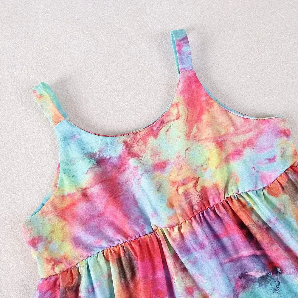 Toddler Baby Girl Jumpsuit One Piece Dinosaur Sleeveless Strap Romper Harem Pant with Pockets Summer Outfit Clothes