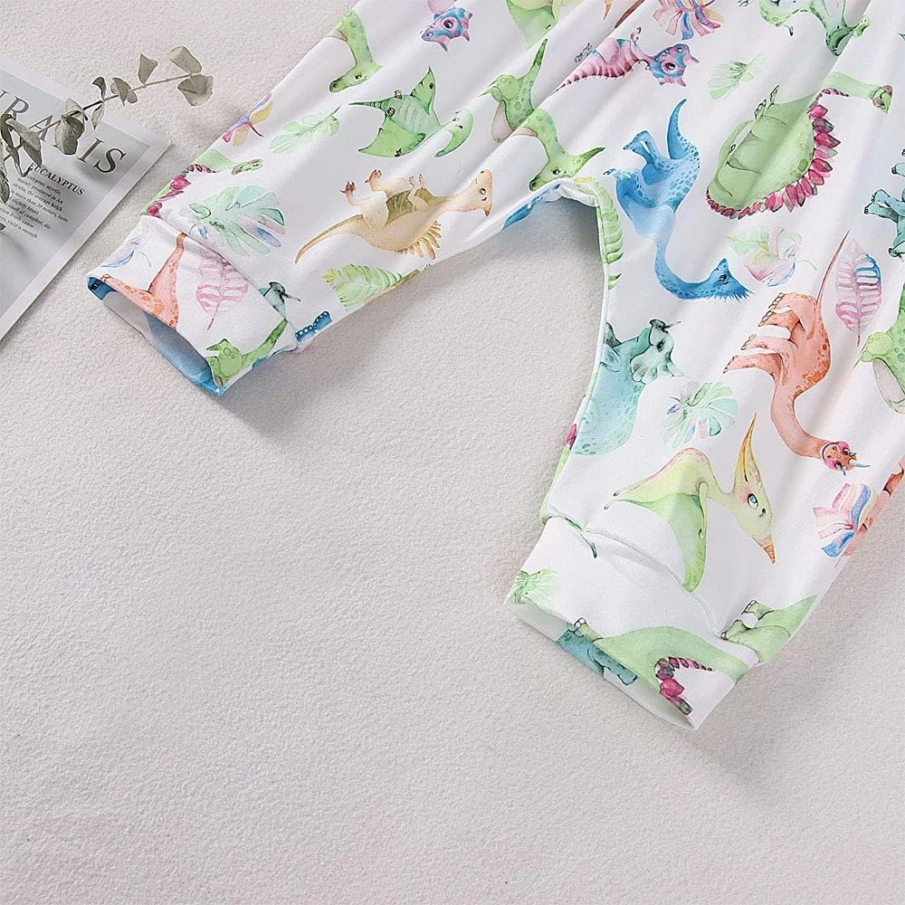 Toddler Baby Girl Jumpsuit One Piece Dinosaur Sleeveless Strap Romper Harem Pant with Pockets Summer Outfit Clothes