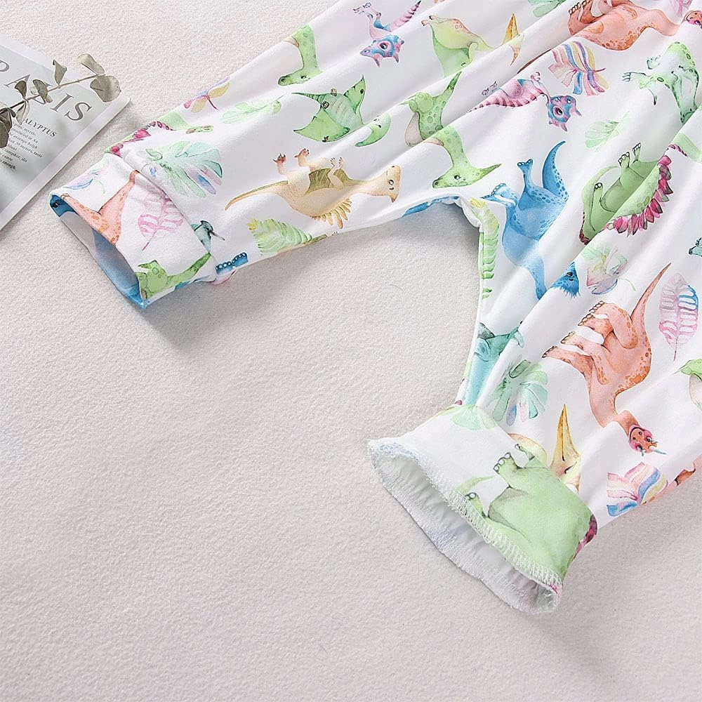 Toddler Baby Girl Jumpsuit One Piece Dinosaur Sleeveless Strap Romper Harem Pant with Pockets Summer Outfit Clothes