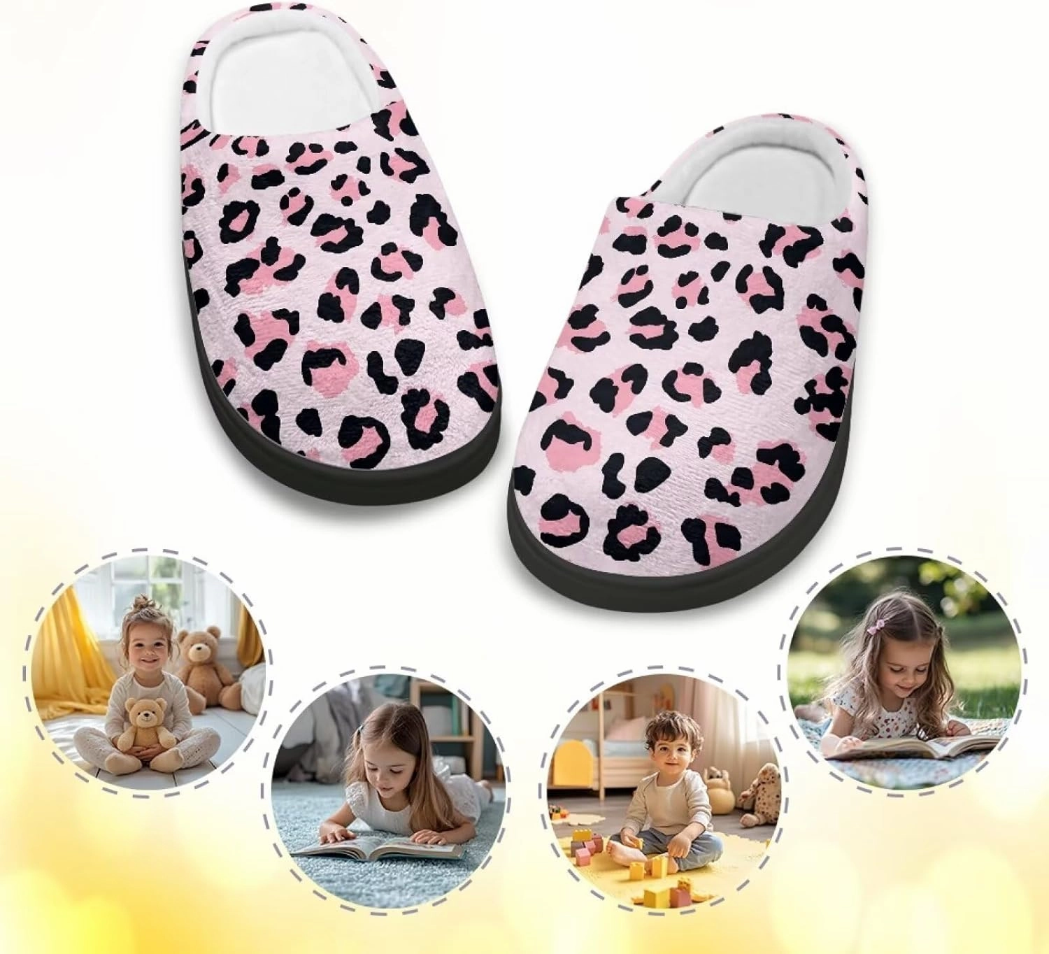 Toddler Kids Warm Cozy Cotton Shoes Soft Plush House Slippers Winter Non Slip Indoor Flannel Fuzzy Slippers US 9-15