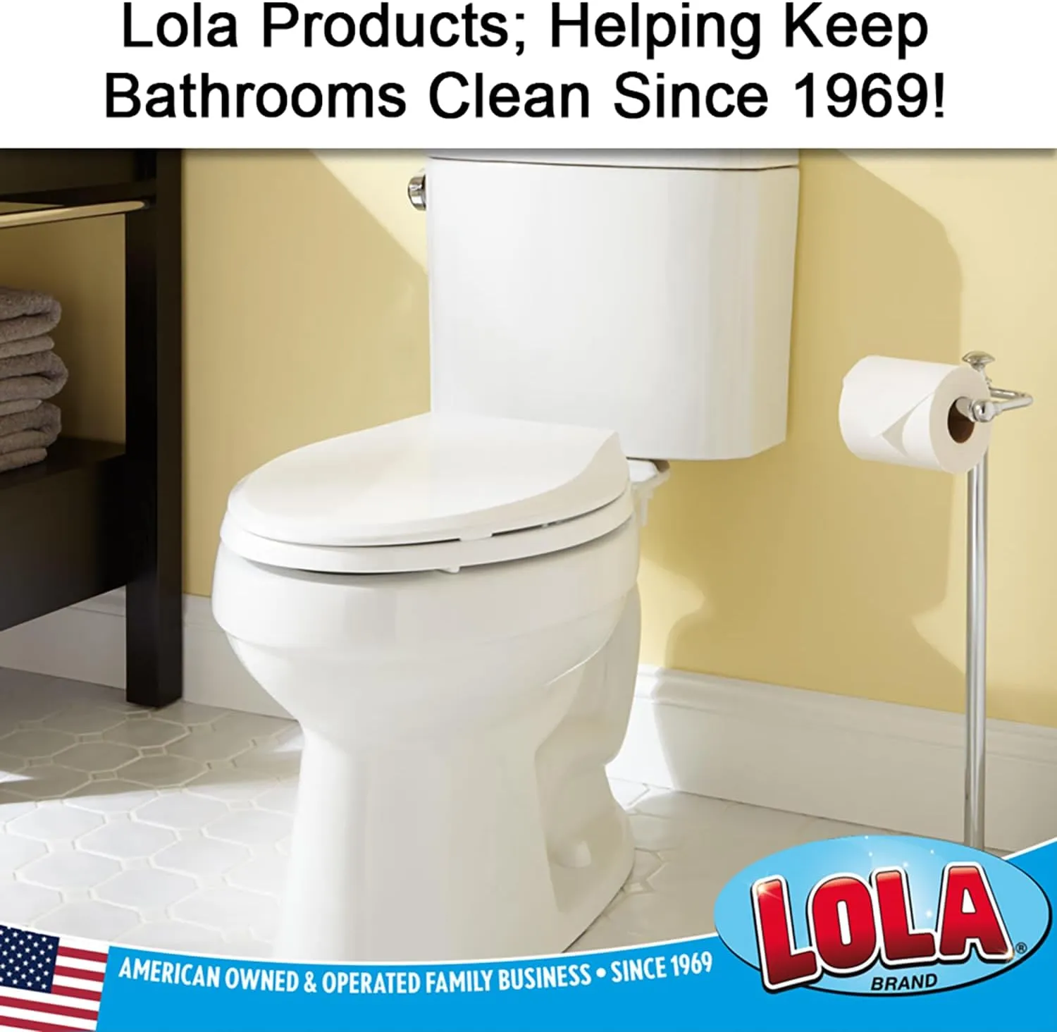 Toilet Brush and Holder Set, by Lola Products, Classic Version, Durable Bristles for Deep Cleaning, w/Compact Space Saving Storage Holder, 2 Pack