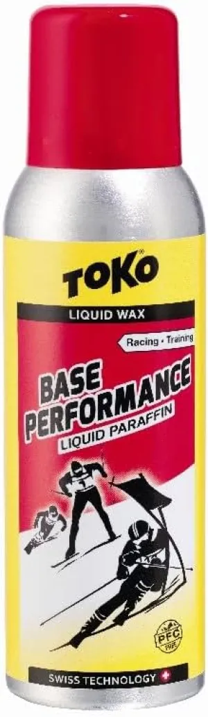 TOKO Performance Liquid Paraffin Wax – Liquid Spray Wax for Skis & Snowboard – Fluor Free Swiss Technology – 100 ml Racing & Training Formula – Red for Snow Temps of 10-25 Degrees Fahrenheit