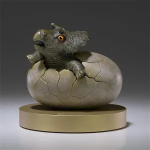 TONGSHIFU Mini Brass Dinosaur Model Baby Nasutoceratops Titusi GK Decor Gift