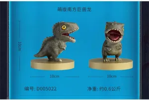 TONGSHIFU Mini Brass Dinosaur Model Giganotosaurus GK Decor Gift