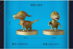 TONGSHIFU Mini Brass Dinosaur Model Pyroraptor Figure Animal Decor Gift for Adult