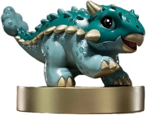 TONGSHIFU Mini Dinosaur Model Brass Ankylosaur Figure Statue GK Decor Gift