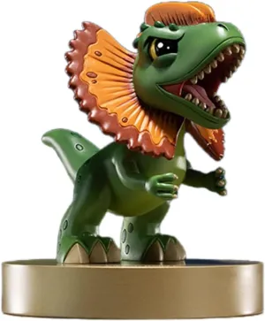 TONGSHIFU Mini Dinosaur Model Brass Dilophosaurus Figure Statue GK Decor Gift