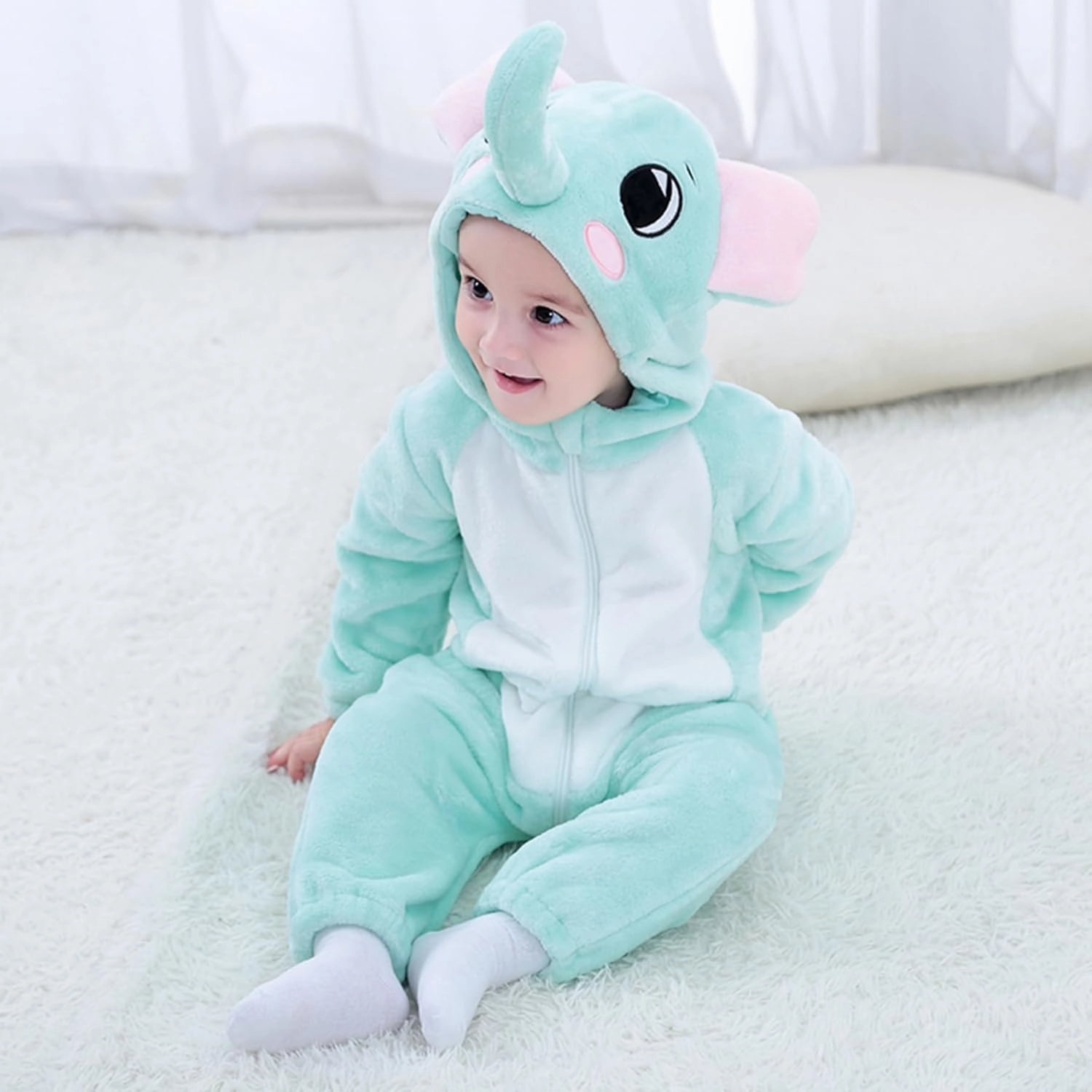 TONWHAR Kids' And Toddlers' Infant Tiger Dinosaur Animal Fancy Dress Costume Outfit Hooded Romper Jumpsuit