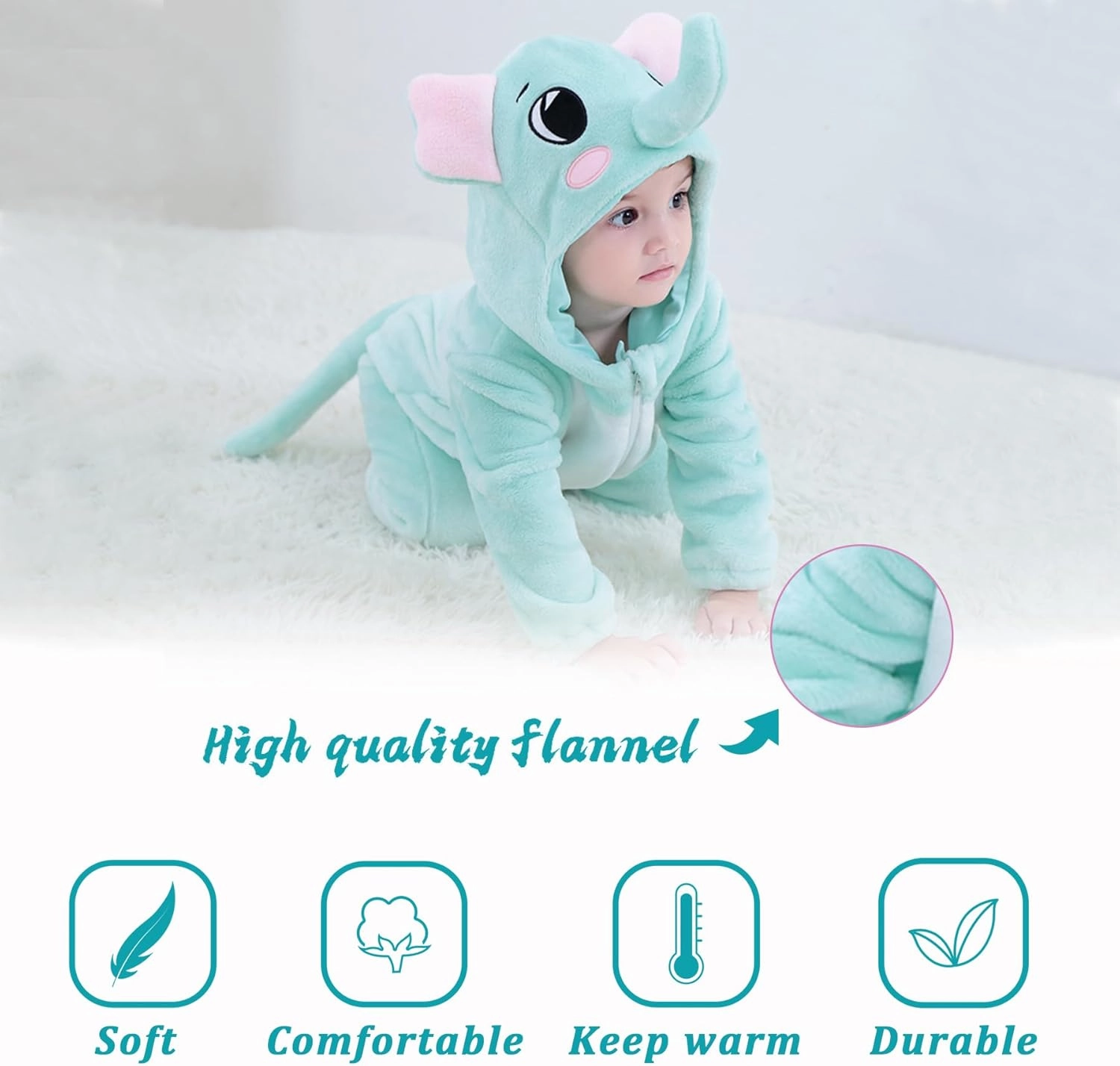 TONWHAR Kids' And Toddlers' Infant Tiger Dinosaur Animal Fancy Dress Costume Outfit Hooded Romper Jumpsuit