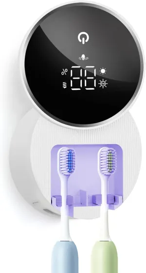 Toothbrush Sanitizer Holder, WONICO Tooth Brush Holder for Bathroom, Wall-Mounted Cleaner Organizer with Auto-Inductive Cover, Air Drying Fits Most Electric, Manual and Kids’ Toothbrushes