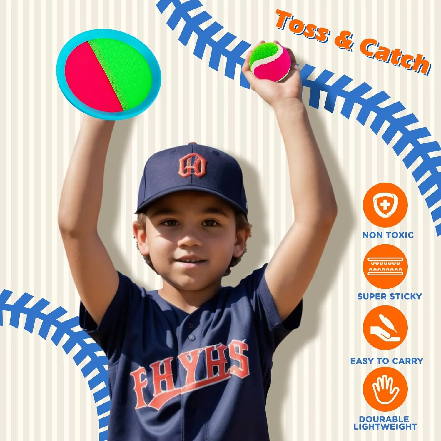Toss and Catch Ball Set for Kids Outdoor Beach Toys Pool Toys Ball and Catch Game with 6 Paddles and 3 Balls Outdoor Yard Games for 4-12 Years Old Boys Girls Adults Family Easter Gifts