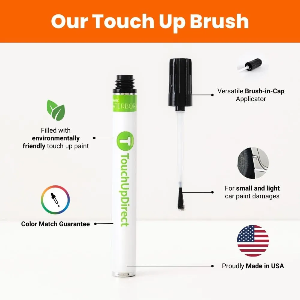 TouchUpDirect K1X Crystal White Pearl Tricoat for Subaru Exact Match Touch Up Paint Brush - Essential Package