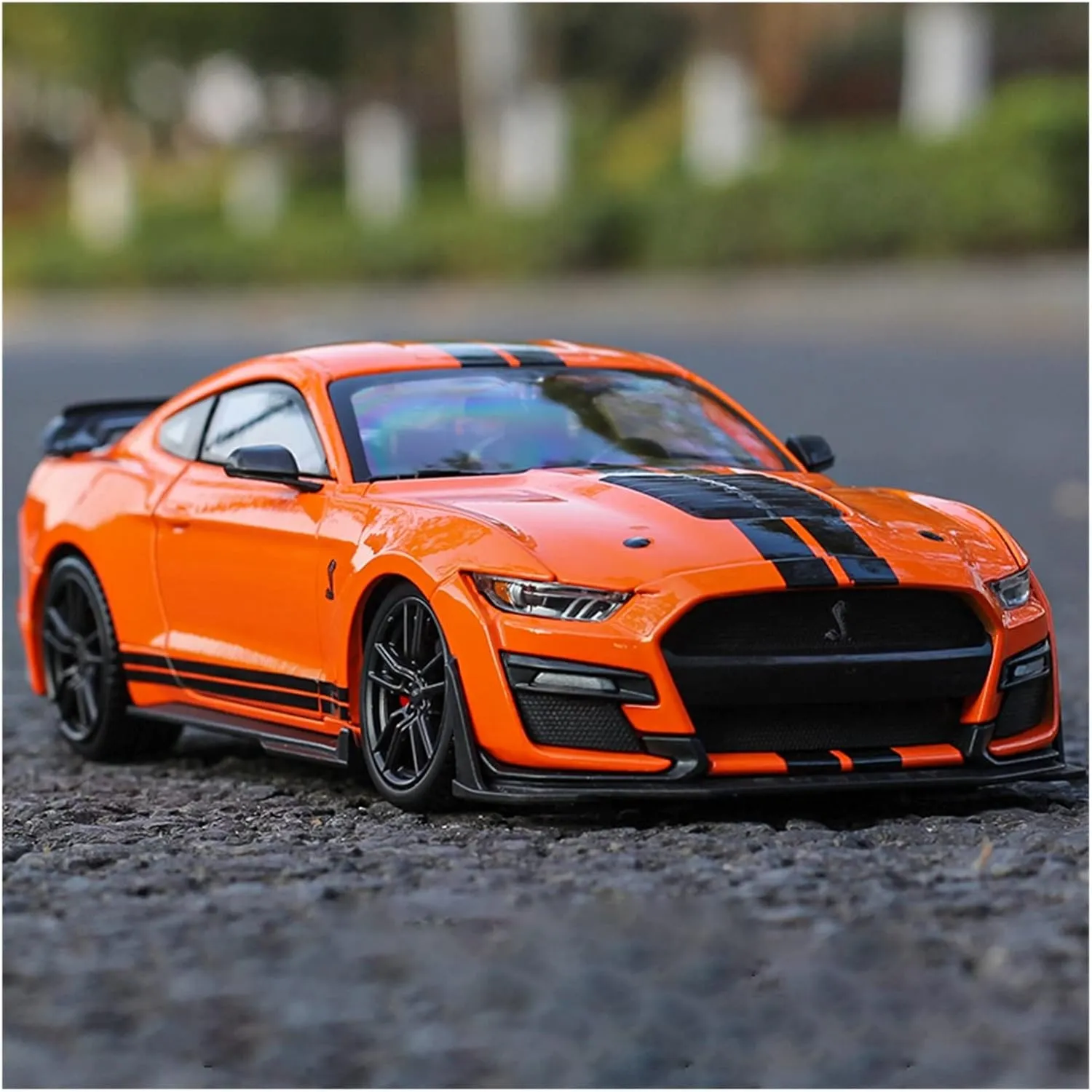 Toy car Model 1:24 for Ford Mustang Shelby GT500 Supercar Alloy Car Model Diecasts Collect Car Toy Boy Gifts (Color : Orange)