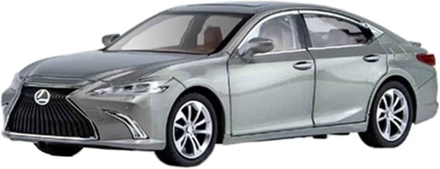 Toy car Model 1:24 for Lexus ES300 Alloy Car Model Diecast Toy Simulation Sound and Light Childrens Toy Gift (Color : Silver)