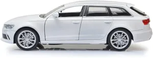 Toy car Model 1:32 for Audi RS6 Car Model Alloy Car Die Cast Toy Car Model Pull Back Children's Toy (Color : White)
