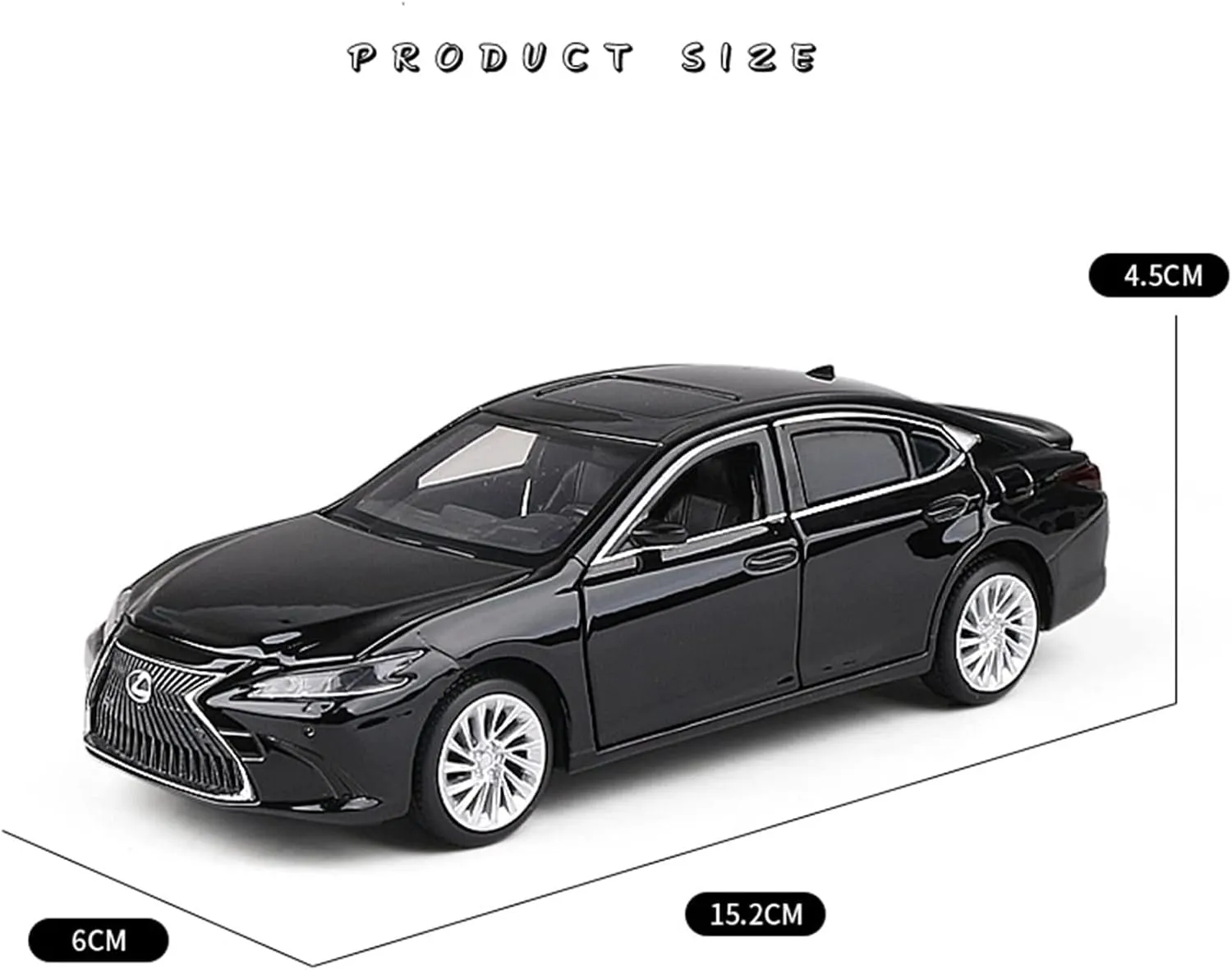 Toy car Model 1:32 for Lexus ES300 Coupe Simulation Toy Car Model Alloy Toys Collection Gift Off-Road Car Kids (Color : Black)