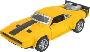 Toy Cars 1:32 Dodge Diecast Cars,Fast & Furious Car Models with Light Sound and Pull Back,Car Toys Birthday Gifts for Boys and Boyfriends (Yellow)
