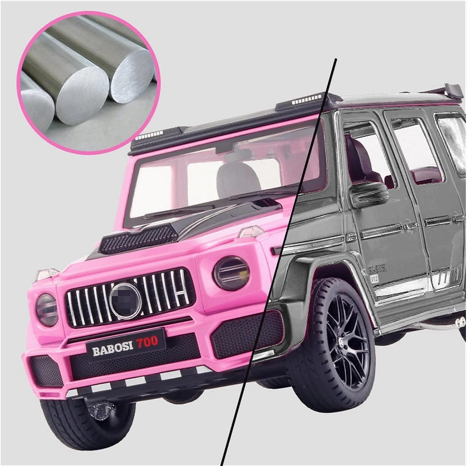 Toy car Model 1:18 for G700 G65 G63 Alloy Car Model Diecast Metal Toy Off-Road Vehicle Sound and Light Kids Toy Gift (Color : White)