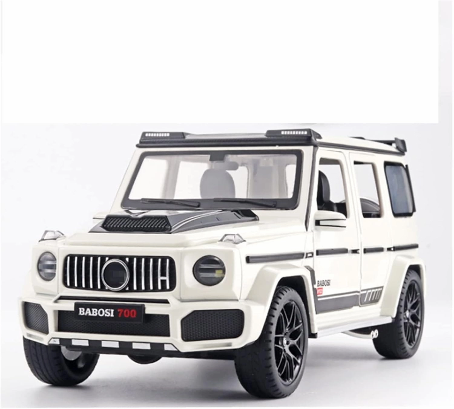 Toy car Model 1:18 for G700 G65 G63 Alloy Car Model Diecast Metal Toy Off-Road Vehicle Sound and Light Kids Toy Gift (Color : White)