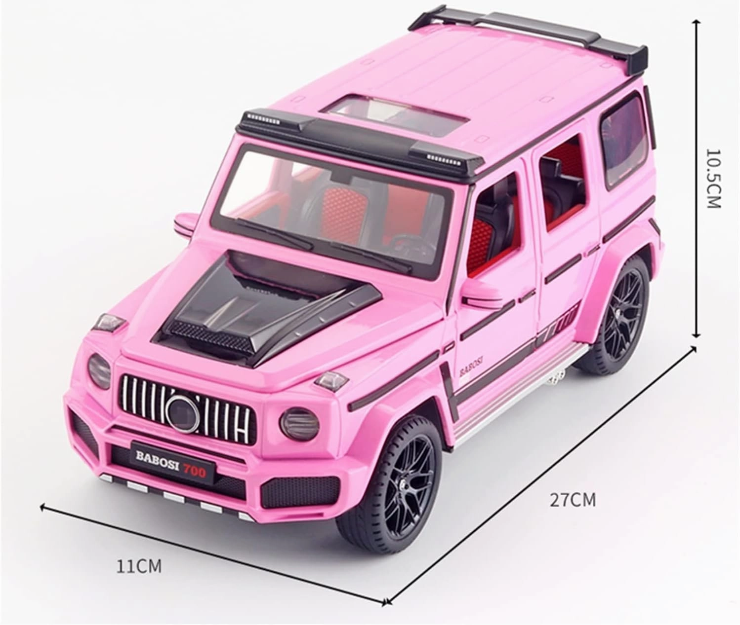 Toy car Model 1:18 for G700 G65 G63 Alloy Car Model Diecast Metal Toy Off-Road Vehicle Sound and Light Kids Toy Gift (Color : White)