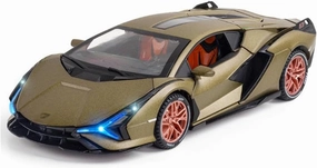Toy car Model 1/24 Alloy DieCast for SIAN FKP 37 Model Toy Car with Sound Light Pull Back Toys for Gifts (Color : Green)