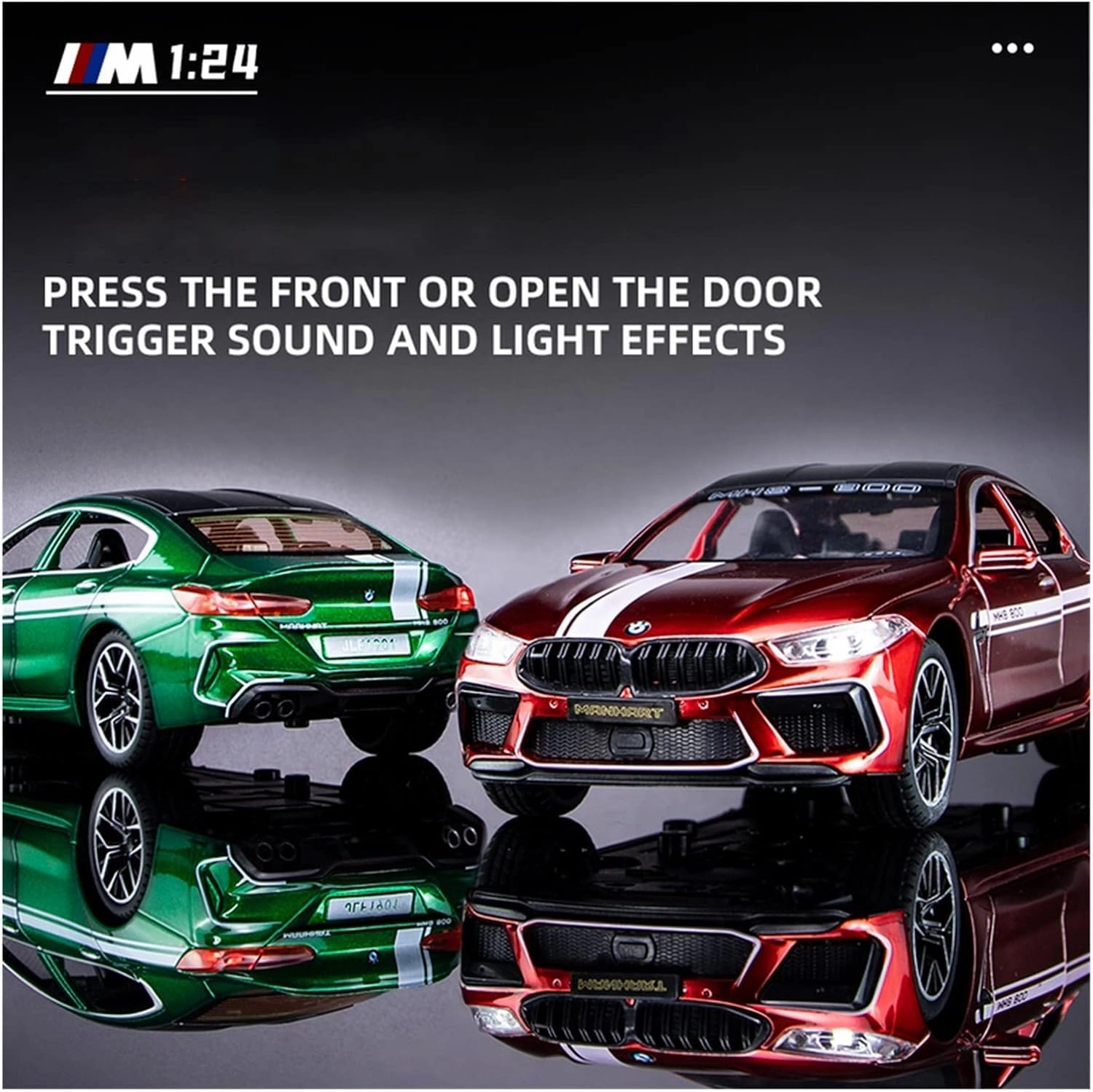 Toy car Model 1:24 for BMW M8 Manhart Metal Toy Alloy Car Diecasts Toys for Children (Color : Green)