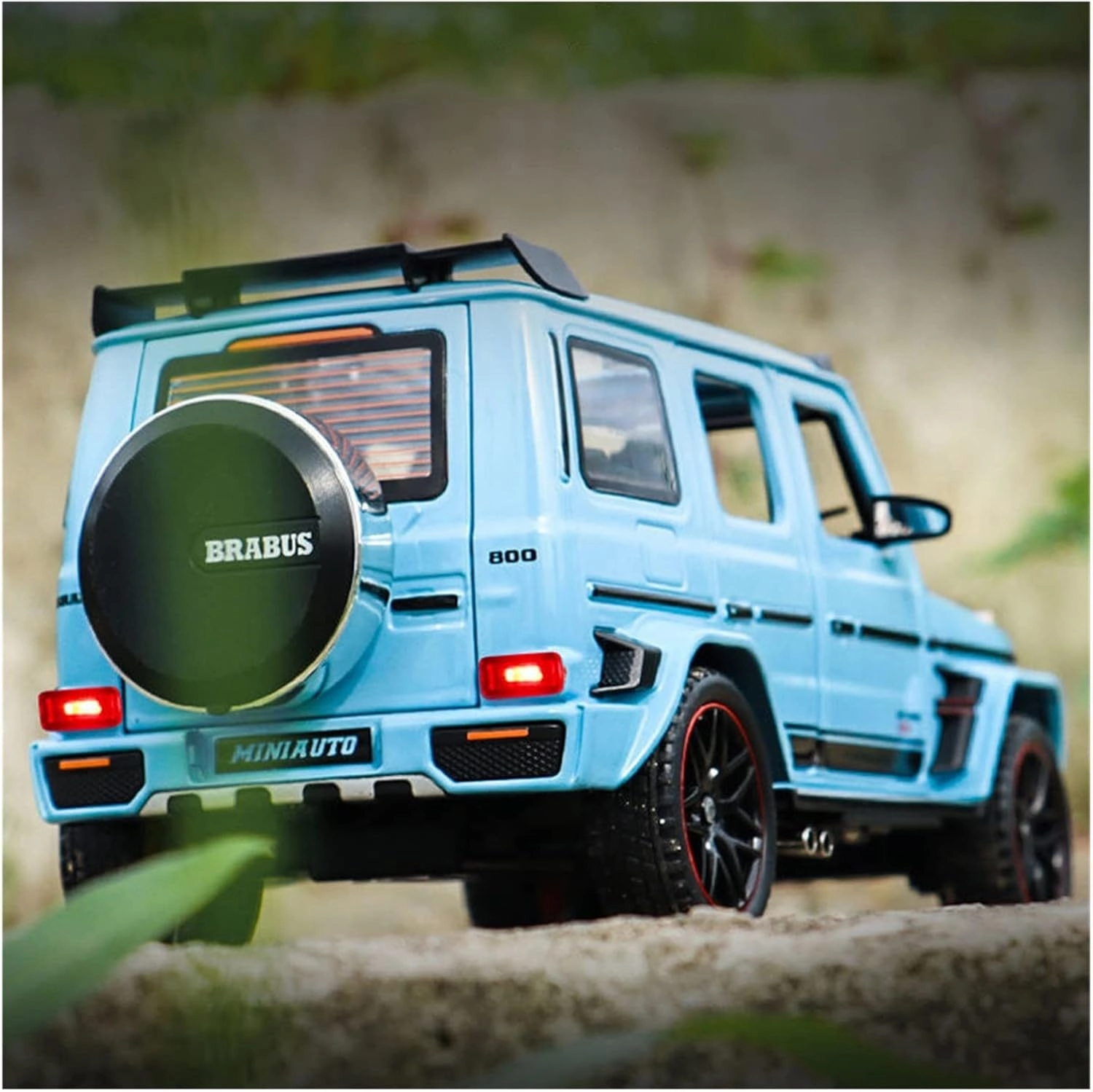 Toy car Model 1:24 for Brabus G800 Alloy Car Model Light Sound Effect Diecast Car SUV Toys for Boys Birthday Gift (Color : Black)
