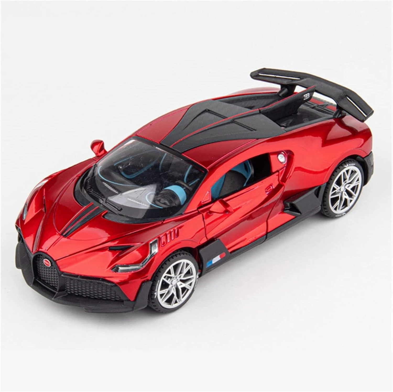 Toy car Model 1:24 for Bugatti DIVO Alloy Sports Car Model Diecasts Toy with Sound and Light Collection Kids Gifts (Color : Red)