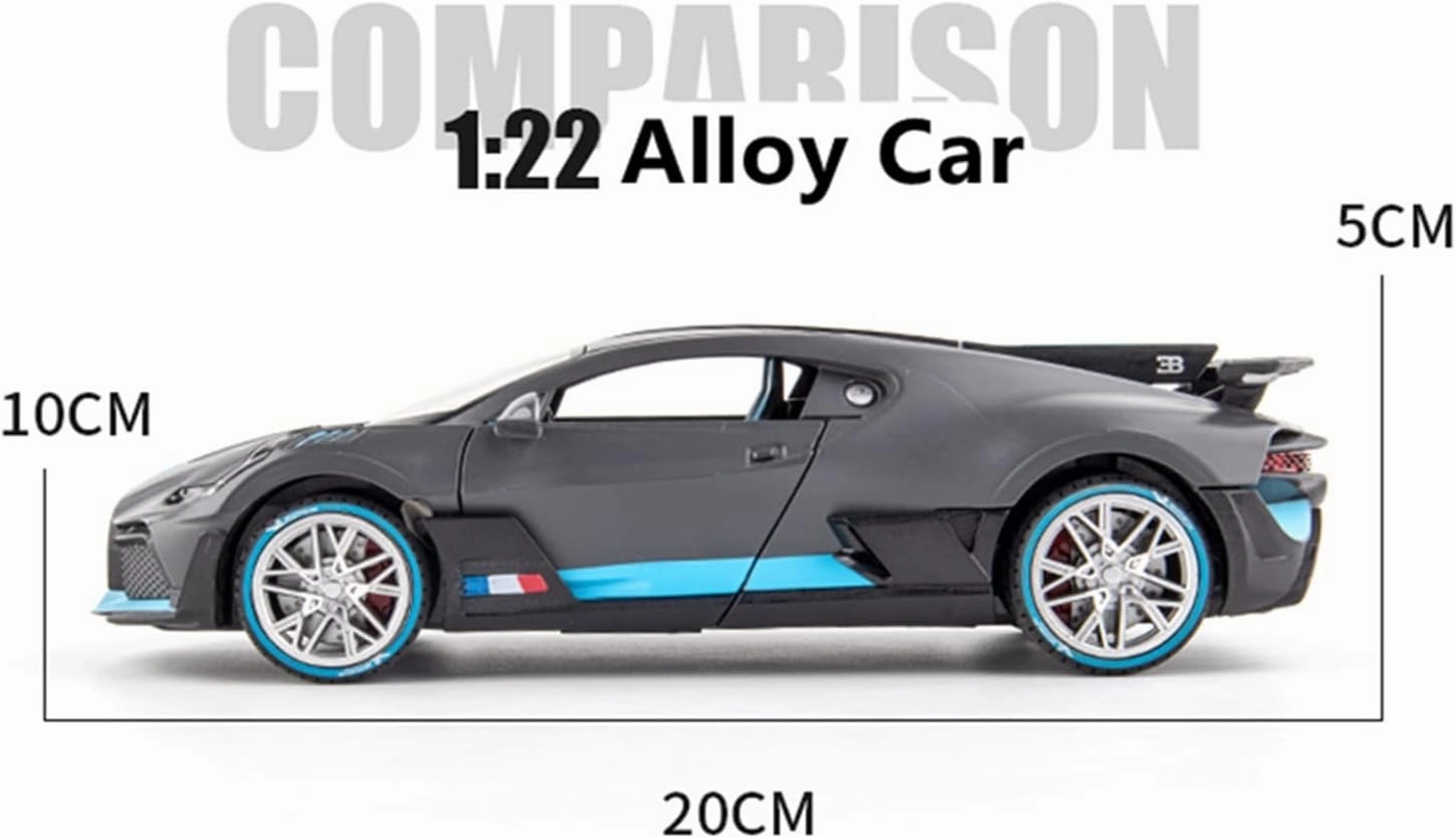 Toy car Model 1:24 for Bugatti DIVO Alloy Sports Car Model Diecasts Toy with Sound and Light Collection Kids Gifts (Color : Red)