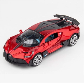 Toy car Model 1:24 for Bugatti DIVO Alloy Sports Car Model Diecasts Toy with Sound and Light Collection Kids Gifts (Color : Red)