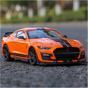 Toy car Model 1:24 for Ford Mustang Shelby GT500 Supercar Alloy Car Model Diecasts Toy Gifts (Color : Orange)