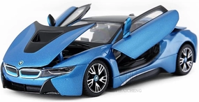 Toy car Model 1/24 for I8 Alloy Sports Car Miodel Toy Static Diecast for Collections Childrens Gifts (Color : Blue)