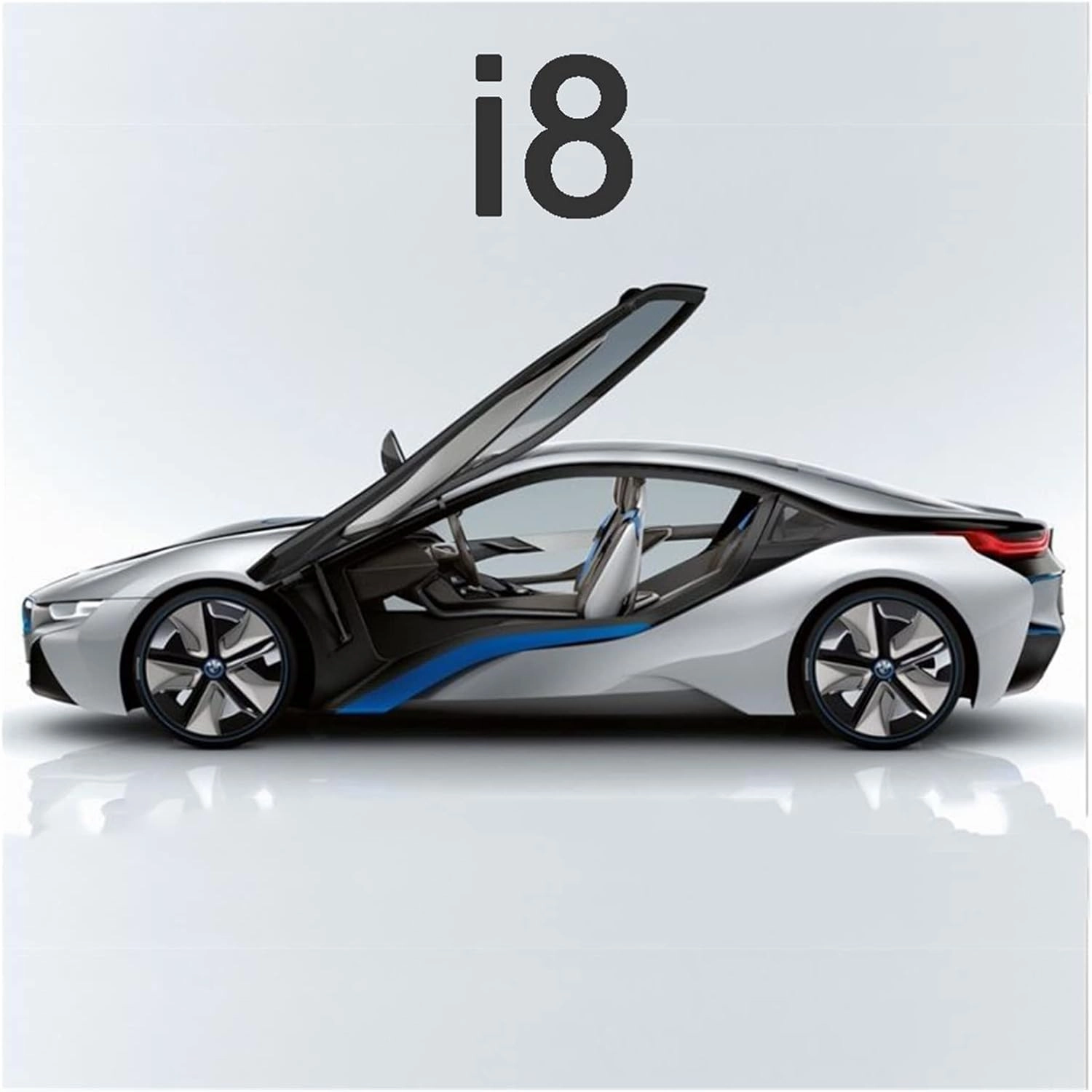 Toy car Model 1/24 for I8 Alloy Sports Car Miodel Toy Static Diecast for Collections Childrens Gifts (Color : Red)