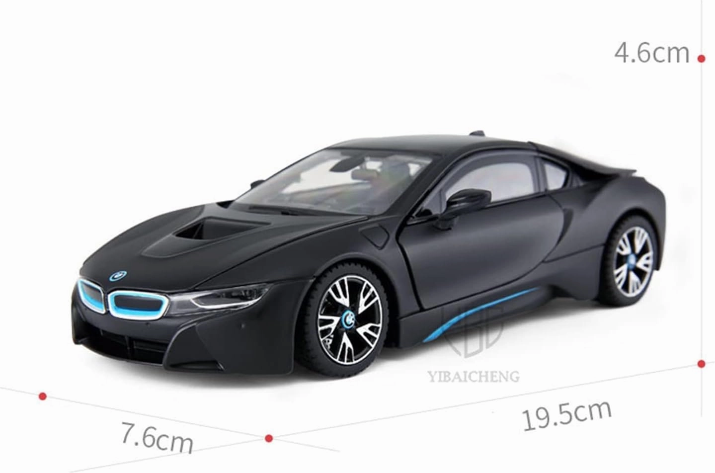 Toy car Model 1/24 for I8 Alloy Sports Car Miodel Toy Static Diecast for Collections Childrens Gifts (Color : Red)
