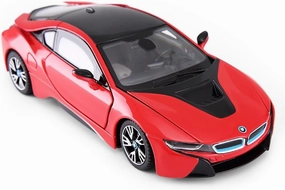 Toy car Model 1/24 for I8 Alloy Sports Car Miodel Toy Static Diecast for Collections Childrens Gifts (Color : Red)