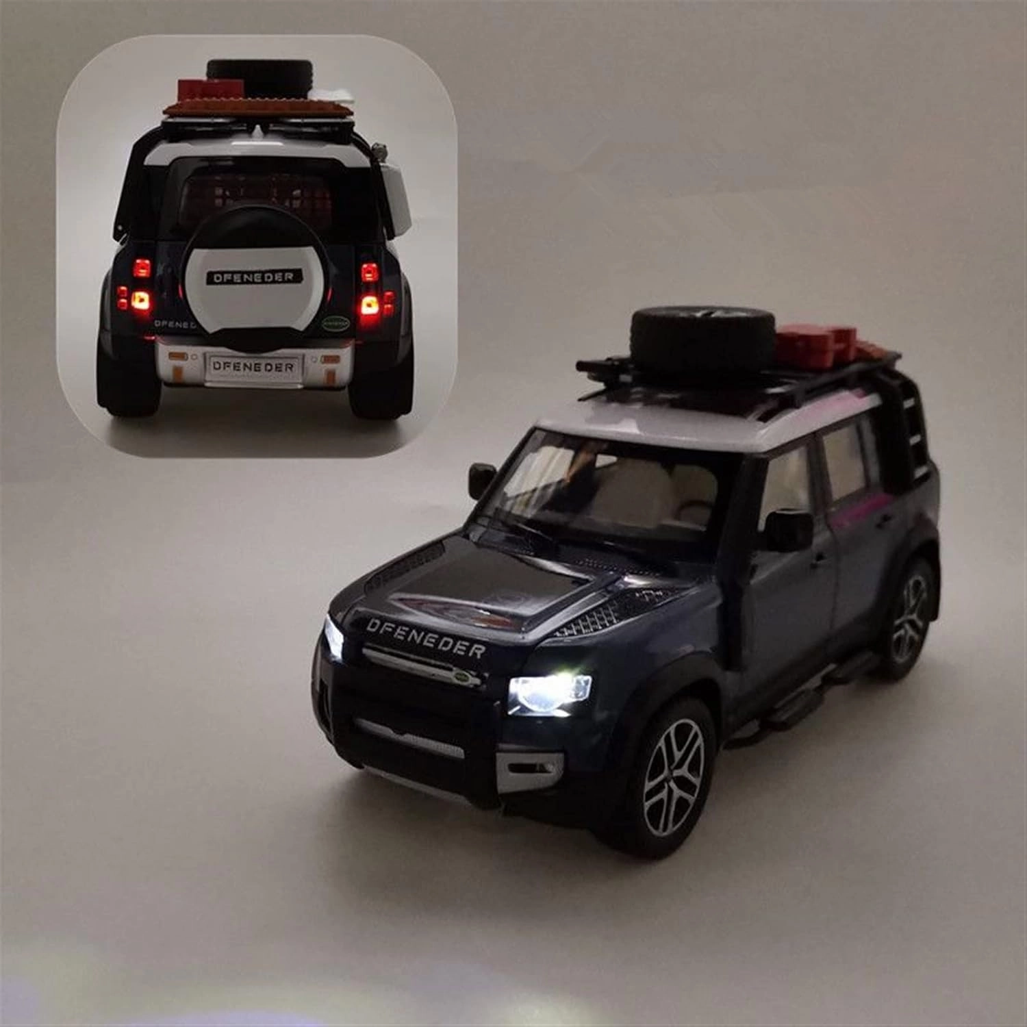 Toy car Model 1/24 for Land Rover Defender Alloy Car Model Diecast Toy Off-Road Simulation Collection Kids Gifts (Color : Blue)